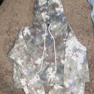 Cropped tie-dye sweatshirt